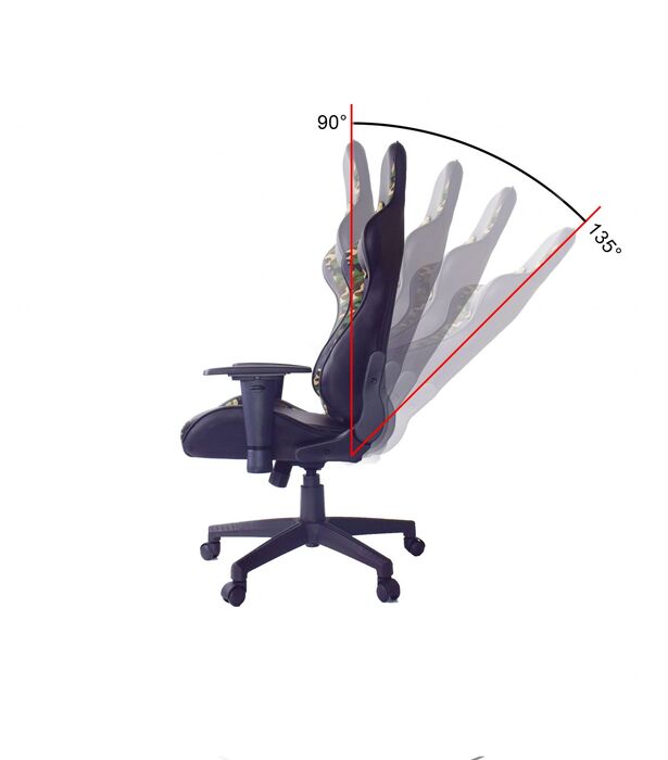 Piranha Bite leikjastóll - Svartur/Camo