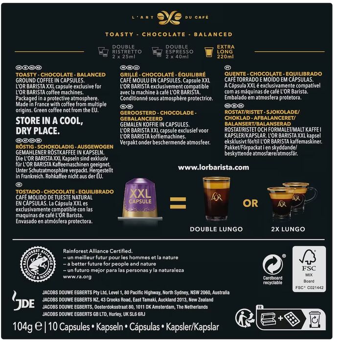 L'OR Barista Profundo XXL kaffihylki 