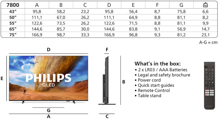 Philips 55" PUS7800 sjónvarp (2025)
