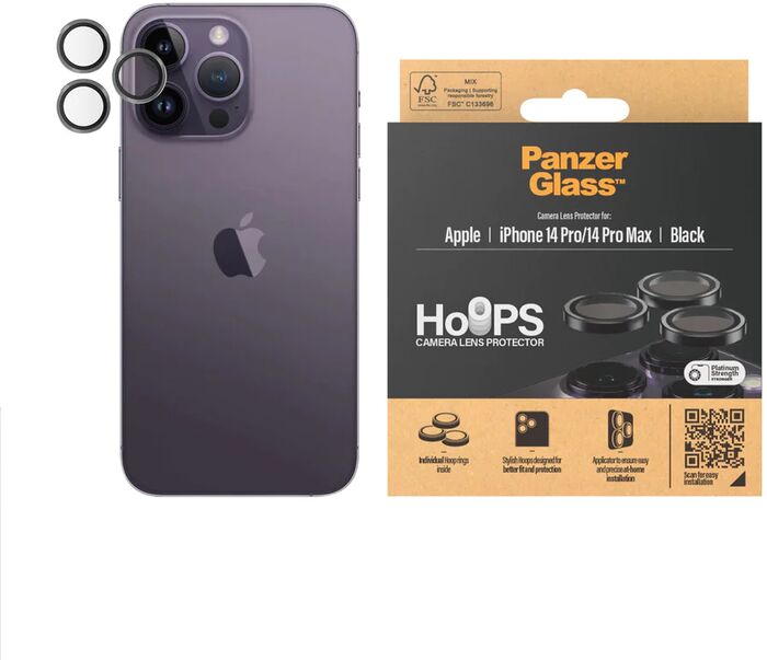 PanzerGlass Iphone 14 Pro / 14 Pro Max Svört linsuvörn
