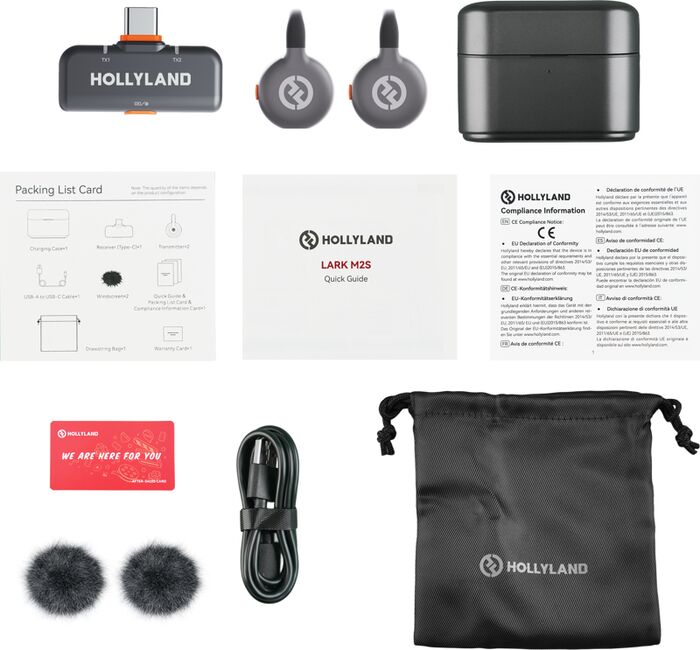 Hollyland Lark M2S Duo Lavalier USB-C hljóðnemasett