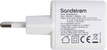 Sandstrøm 30W GaN USB-C PD hleðslutæki með USB-C snúru 
