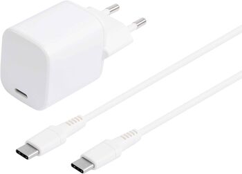 Sandstrøm 30W GaN USB-C PD hleðslutæki með USB-C snúru 