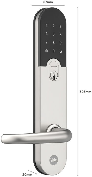 Yale Entrus Lite snjalllás - Burstað stál