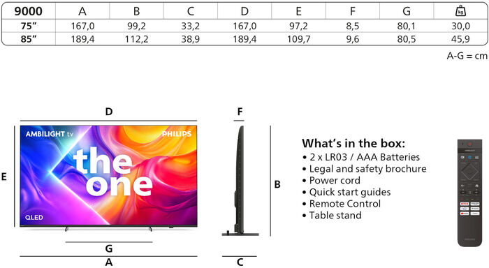 Philips 75" PUS9000 sjónvarp (2025)