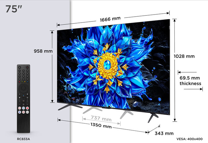 TCL 75" QLED810L MiniLED snjallsjónvarp (2026)