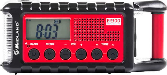 Midland ER300 trekkjanlegt útvarp - Svart/Rautt