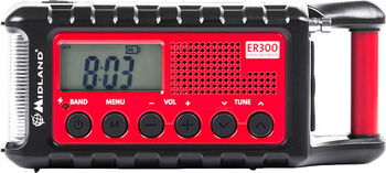 Midland ER300 trekkjanlegt útvarp - Svart/Rautt