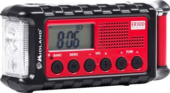 Midland ER300 trekkjanlegt útvarp - Svart/Rautt