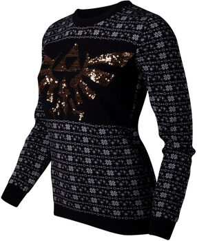 Zelda Triforce Glitter KVK jólapeysa - XS