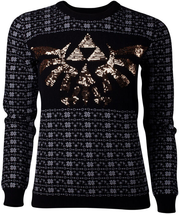 Zelda Triforce Glitter KVK jólapeysa - XS