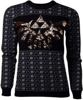 Zelda Triforce Glitter KVK jólapeysa - S