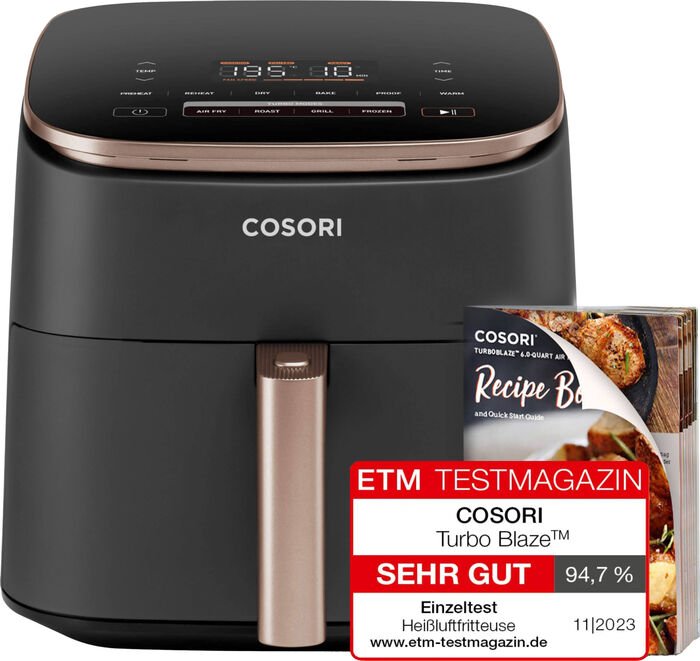 Cosori Turbo Blaze loftsteikingarpottur - Svartur