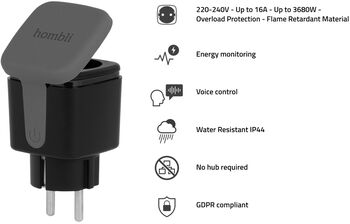 Hombli útisnjallinnstunga - Svört 