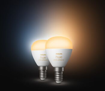 Philips Hue E14 P45 White Ambiance snjallpera - 2 stk