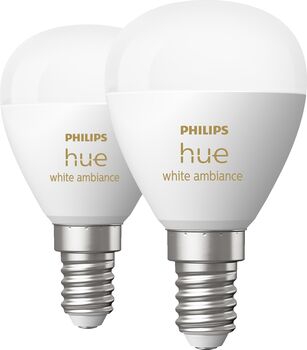 Philips Hue E14 P45 White Ambiance snjallpera - 2 stk