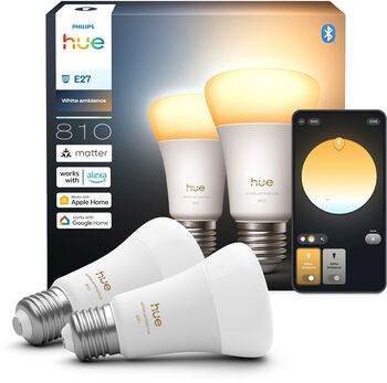 Philips Hue E27 White Ambiance snjallpera - 2 stk