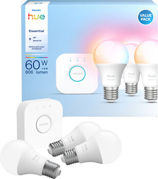 Philips Hue Essentials LED perur 8W E27 - 3 stk