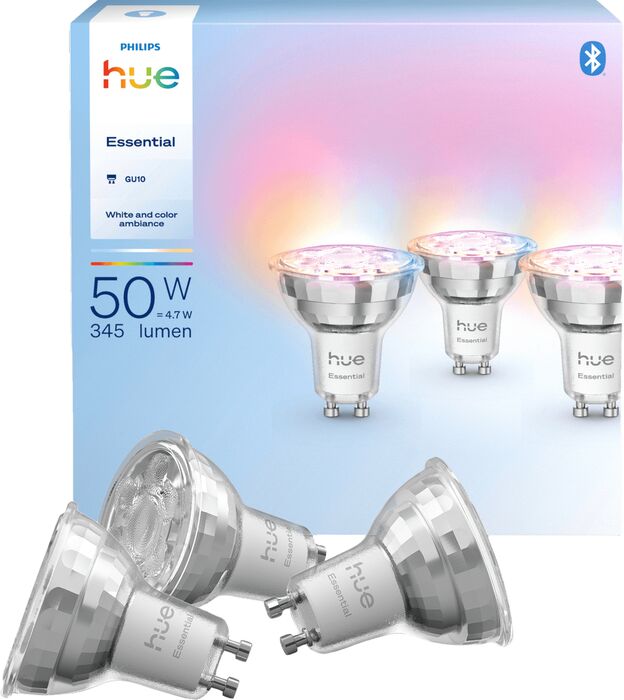 Philips Hue White and Color Ambiance LED GU10 snjallperur - 3 stk
