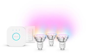 Philips Hue Essential White og Color Ambiance GU10 sett (3 perur + Hue tengistöð + Dimmir)