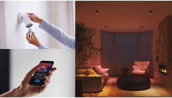 Philips Hue Essential White og Color Ambiance GU10 sett (3 perur + Hue tengistöð + Dimmir)