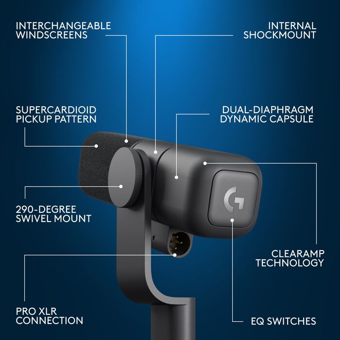 Logitech G Yeti Studio hljóðnemi - Svartur