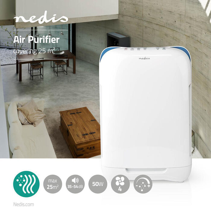 Nedis lofthreinsitæki 25m2 - Hvítt