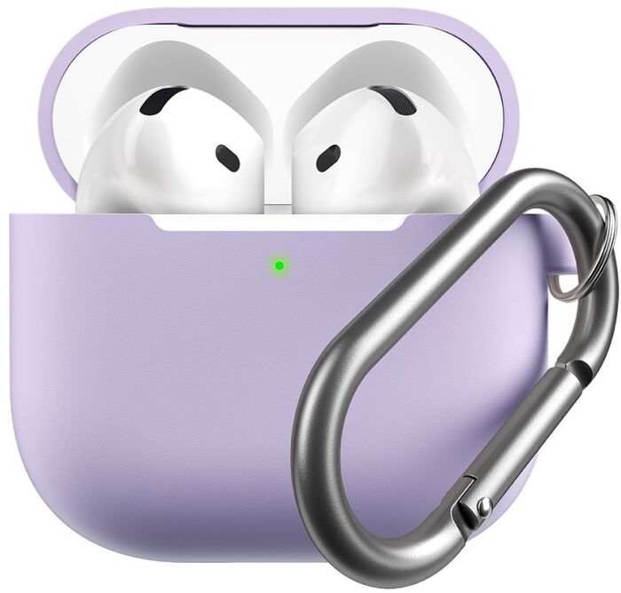 Keybudz sílikonhulstur fyrir AirPods 4 - Fjólublátt