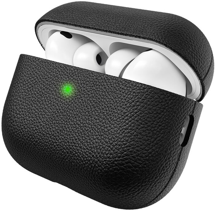 KeyBudz Artisan AirPods Pro 3 leðurhulstur - Svart