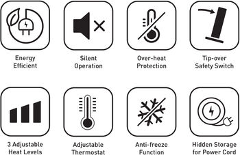 Apt Therma olífylltur rafmagnsofn 1000 W - Svartur