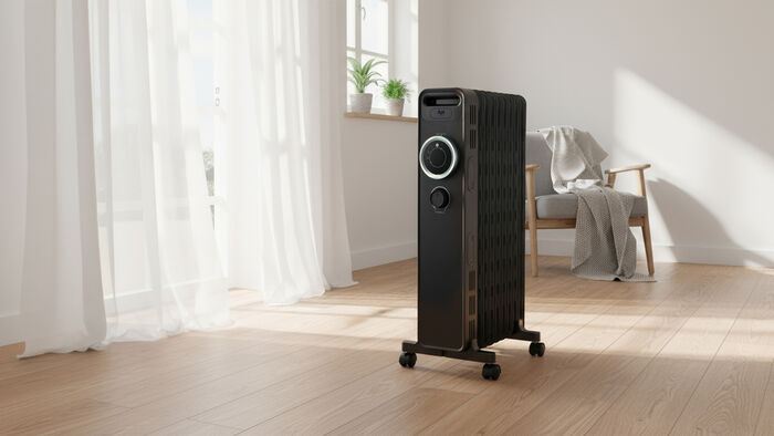 Apt Therma olífylltur rafmagnsofn 1500 W - Svartur