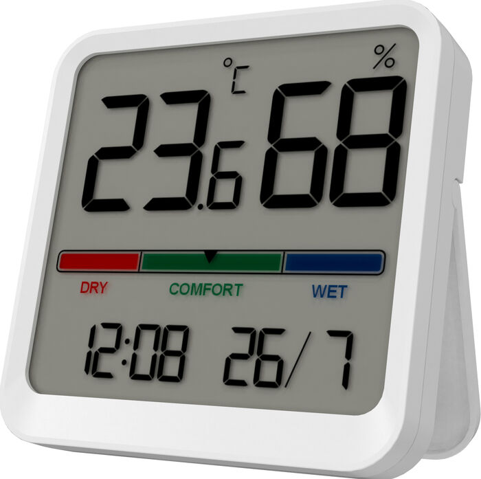 Apt hita- og rakamælir - Hvítur