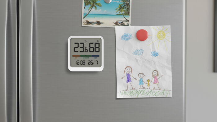 Apt hita- og rakamælir - Hvítur