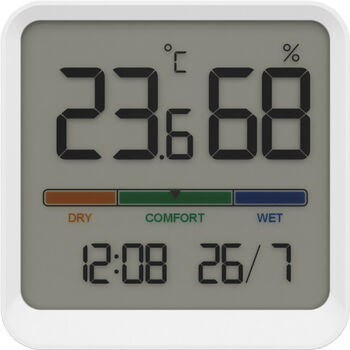 Apt hita- og rakamælir - Hvítur