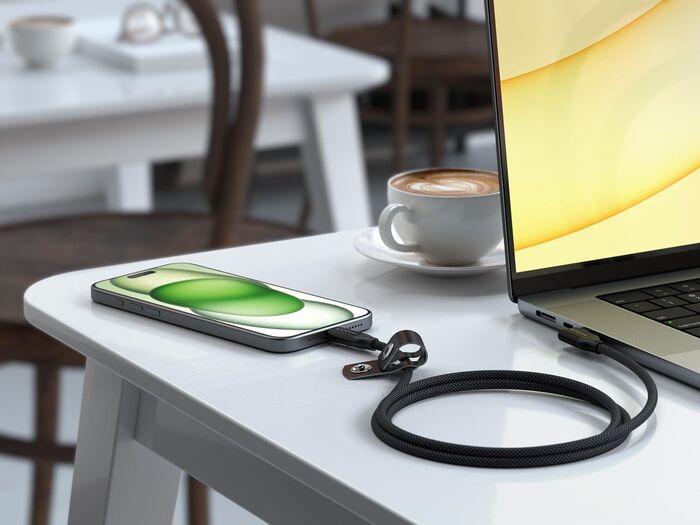 Satechi USB-C 240W snúra með 90° horni - 1 meter