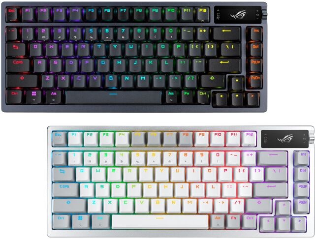 Asus ROG Azoth þráðlaust leikjalyklaborð - Moonlight hvítt