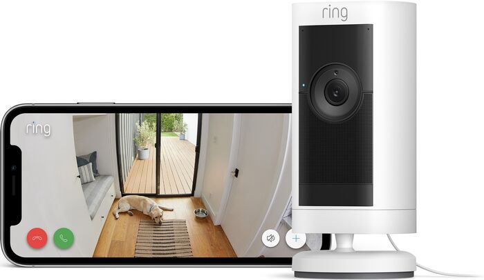 Ring Stick Up Cam Pro Plug-in öryggismyndavél - Hvít