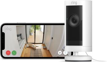 Ring Stick Up Cam Pro Plug-in öryggismyndavél - Hvít