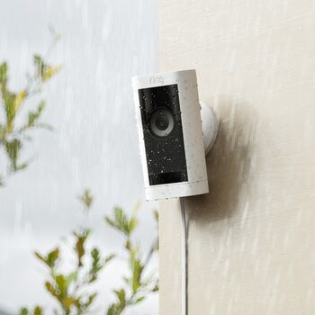 Ring Stick Up Cam Pro Plug-in öryggismyndavél - Hvít