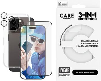 CARE iPhone 16 Pro 3-í-1 pakki - Glær