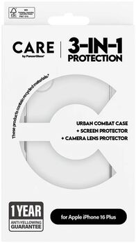 CARE iPhone 16 Plus 3-í-1 pakki - Glær