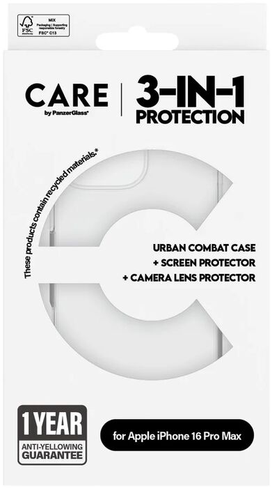CARE iPhone 16 Pro Max 3-í-1 pakki - Glær