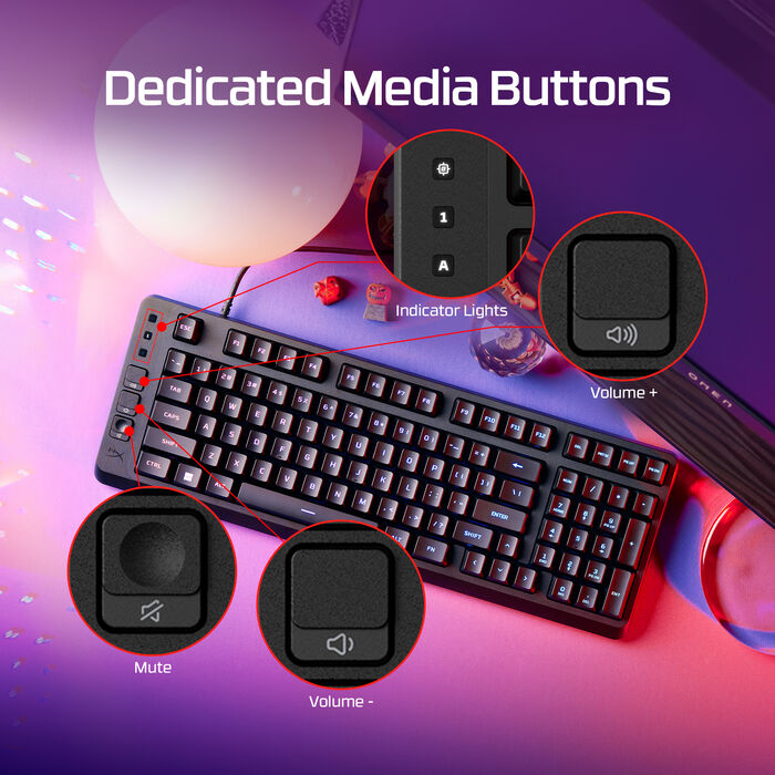HyperX Eve 1800 leikjalyklaborð - Svart