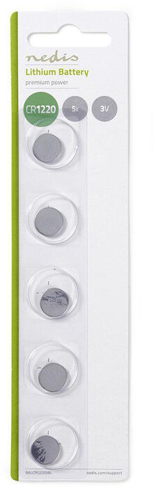 Nedis CR1220 rafhlöður - 5stk