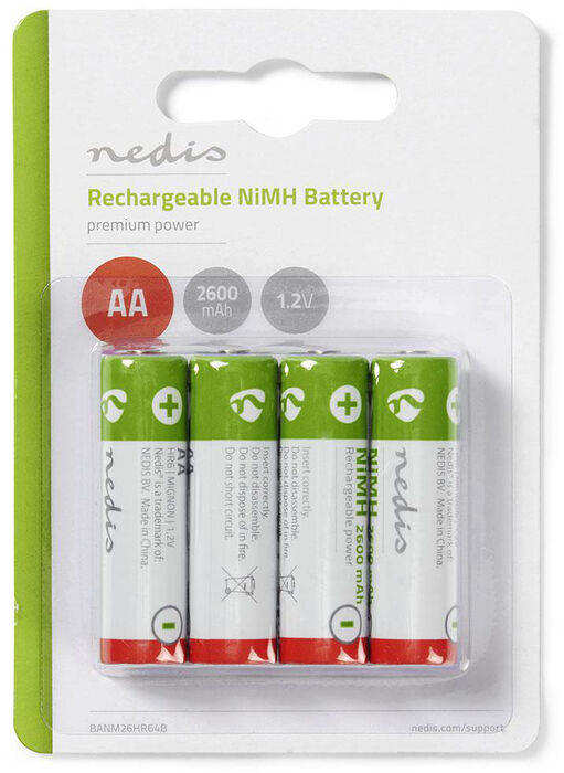 AA hleðslurafhlöður 4stk 2600mAh