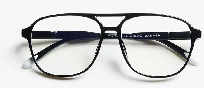 Barner Brad Glossy + 1 skjágleraugu - Black Noir