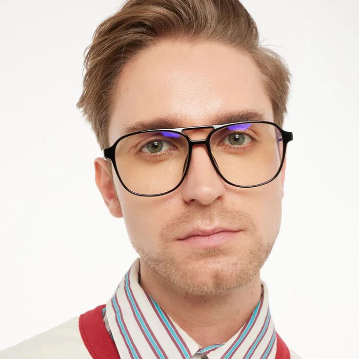 Barner Brad Glossy +3 skjágleraugu - Black Noir