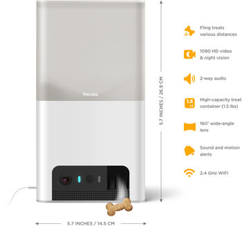 Petcube Bites 2 Lite gæludýramyndavél með fóðurskammtara