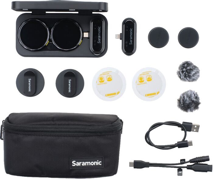 Saramonic Blink Me U2 þráðlaus hljóðnemi fyrir 2 - Svartur