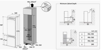 Samsung kæliskápur til innbyggingar BRB80F26ADS0EF